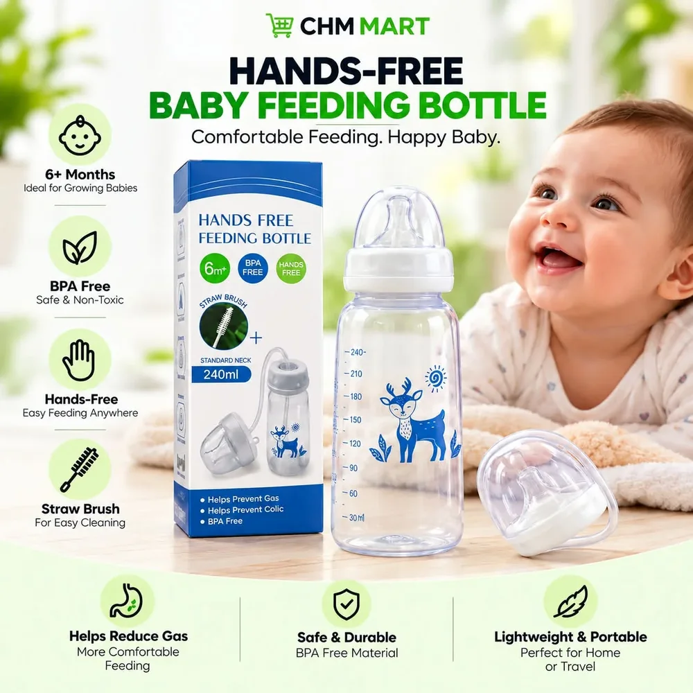 Hands-Free Baby Feeding Bottle 240ml — CHM MART